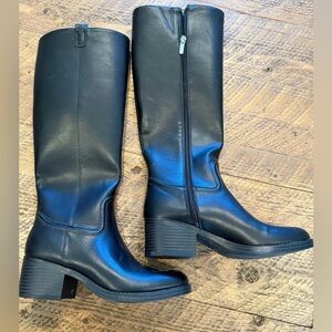 Black campus boot Knee-High Leather Boots